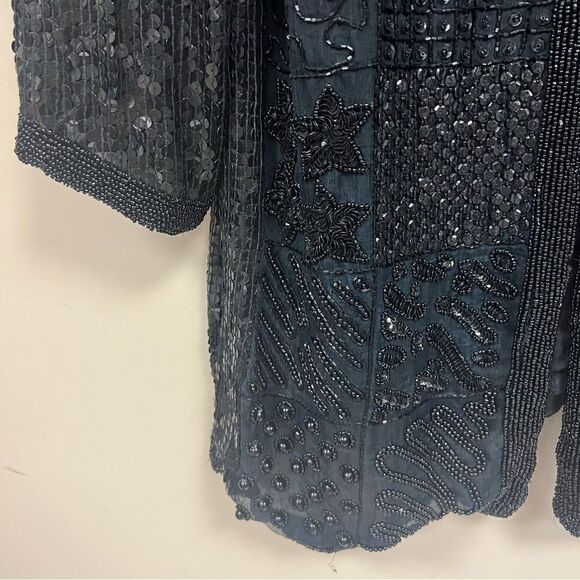 Joseph Le Bon beaded and sequined longline jacket. M - Picture 3 of 12